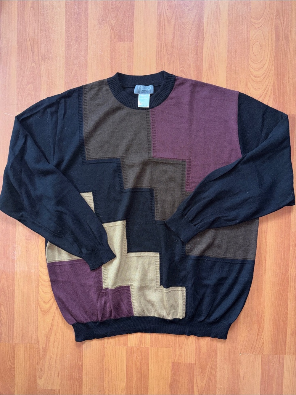 Vintage 90s PELO Merino Wool Oversized Geometric Sweater – Made in Germany